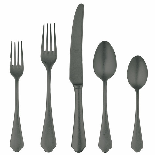 Load image into Gallery viewer, Mepra Cutlery Set 5 Pcs Dolce Vita Pewter Oro Nero
