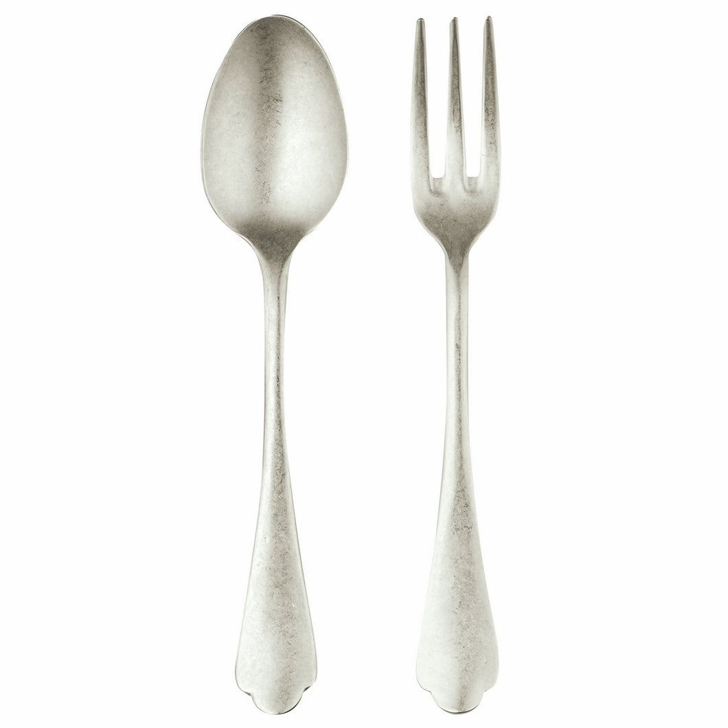 Mepra Serving Set (Fork And Spoon) Dolce Vita Pewter Champagne