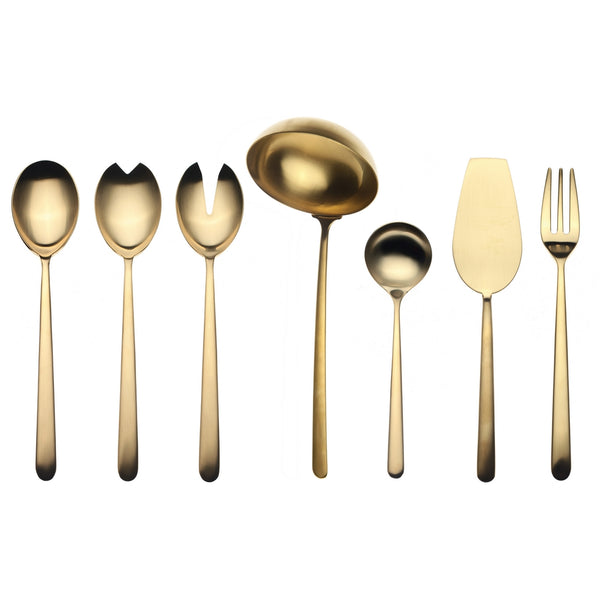 Load image into Gallery viewer, Mepra Full Serving Set 7Pcs Linea Ice Oro
