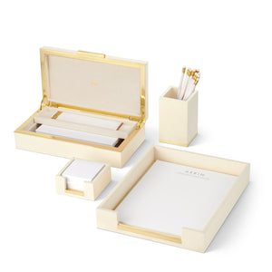 AERIN Shagreen Paper Tray - Cream