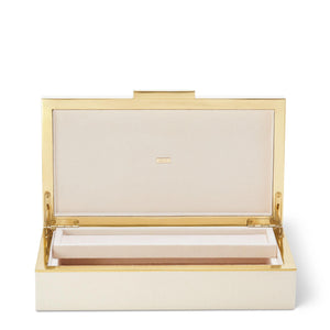 AERIN Shagreen Envelope Box - Cream