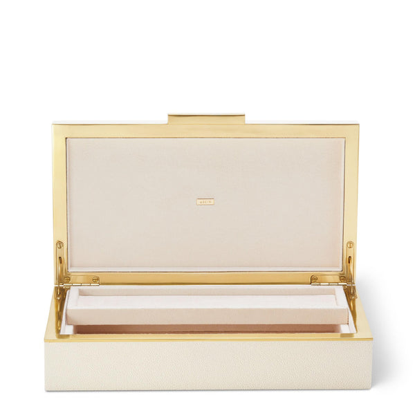 Load image into Gallery viewer, AERIN Shagreen Envelope Box - Cream
