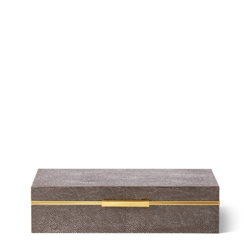 AERIN Shagreen Envelope Box - Chocolate