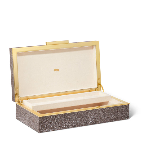 Load image into Gallery viewer, AERIN Shagreen Envelope Box - Chocolate
