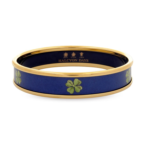 Load image into Gallery viewer, Halcyon Days &quot;Four Leaf Clover Navy&quot; Bangle
