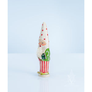 Vaillancourt Folk Art - Santa Elf Holding Doll Chalkware Figurine