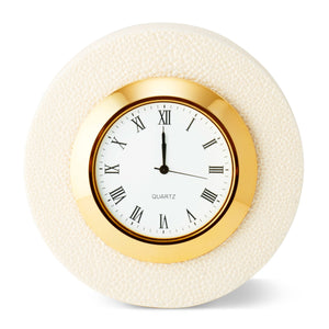 AERIN Shagreen Desk Clock - Cream