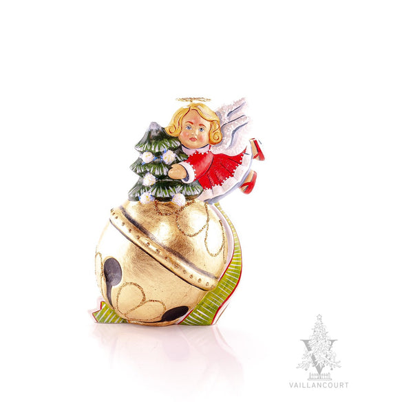 Load image into Gallery viewer, Vaillancourt Folk Art - Limited Edition Angel on Bell Chalkware Figurine
