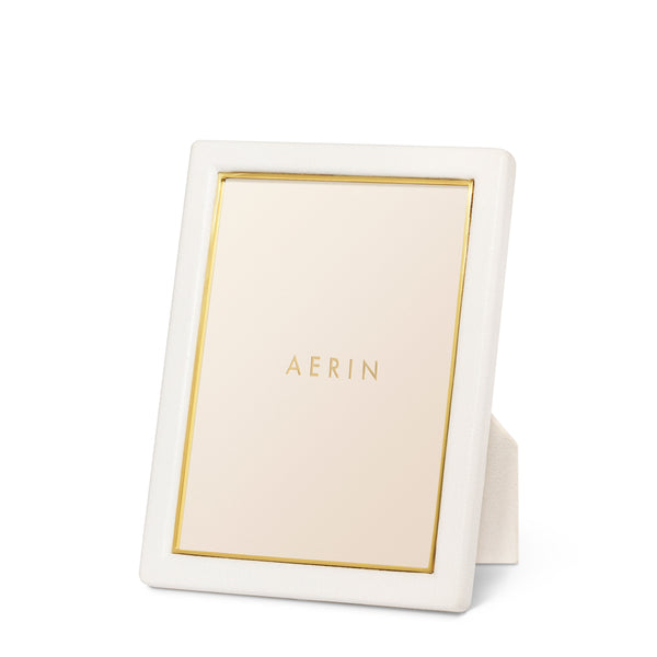 Load image into Gallery viewer, AERIN Piero Leather 5x7 Frame - Shadow White
