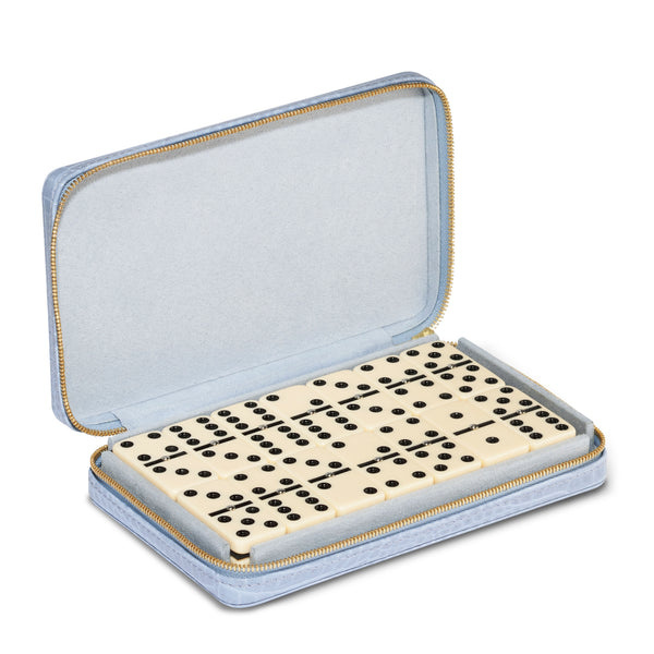 Load image into Gallery viewer, AERIN Enzo Travel Domino Set - Hydrangea Blue
