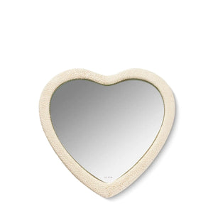 AERIN Shagreen Heart Hand Mirror, Cream