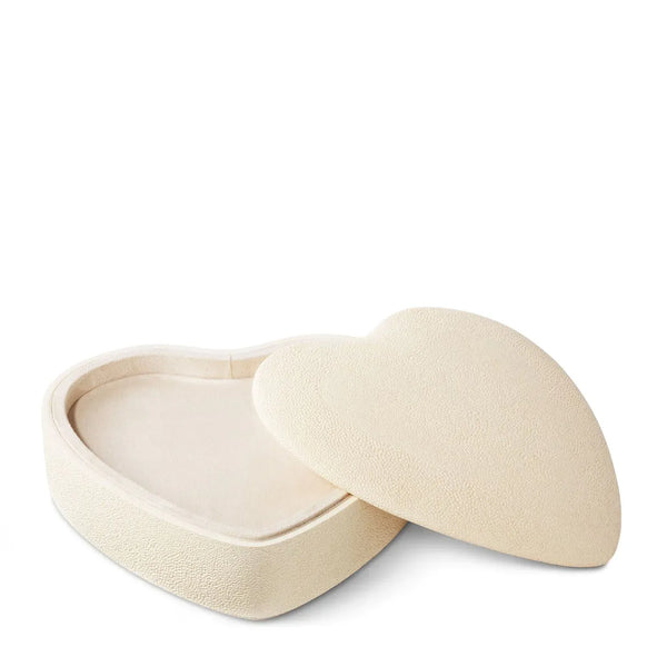 Load image into Gallery viewer, AERIN Shagreen Heart Jewelry Box, Cream

