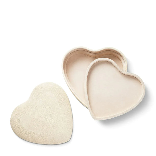 Load image into Gallery viewer, AERIN Shagreen Heart Jewelry Box, Cream
