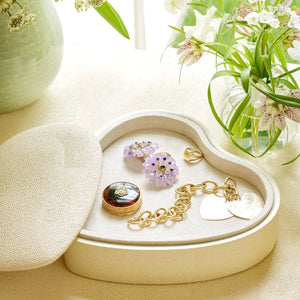 AERIN Shagreen Heart Jewelry Box, Cream