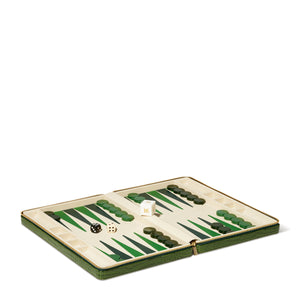 AERIN Enzo Travel Backgammon Set - Verde