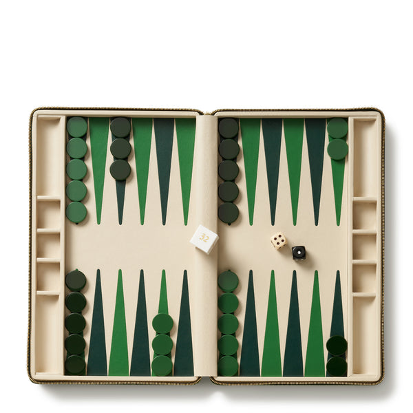 Load image into Gallery viewer, AERIN Enzo Travel Backgammon Set - Verde

