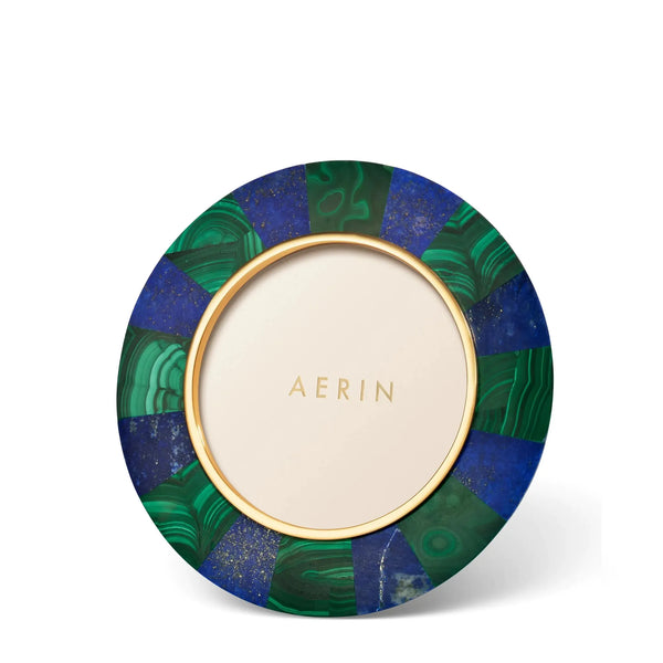 Load image into Gallery viewer, AERIN Cassiel Mosaic Round Frame, Lapis, Malachite

