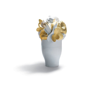 Lladro Naturofantastic Vase - Large Model - Golden Lustre