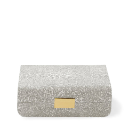 AERIN Modern Shagreen Small Jewelry Box - Dove