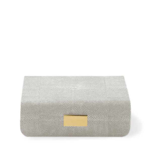 Load image into Gallery viewer, AERIN Modern Shagreen Small Jewelry Box - Dove
