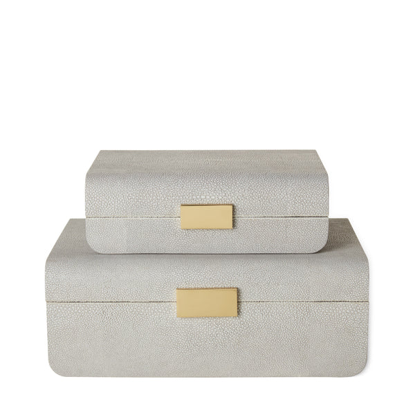 Load image into Gallery viewer, AERIN Modern Shagreen Small Jewelry Box - Dove
