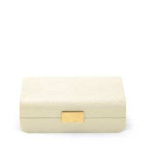 AERIN Modern Shagreen Small Jewelry Box - Cream