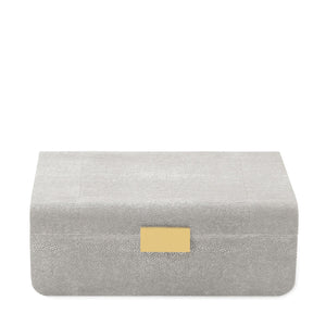 AERIN Modern Shagreen Large Jewelry Box - Dove