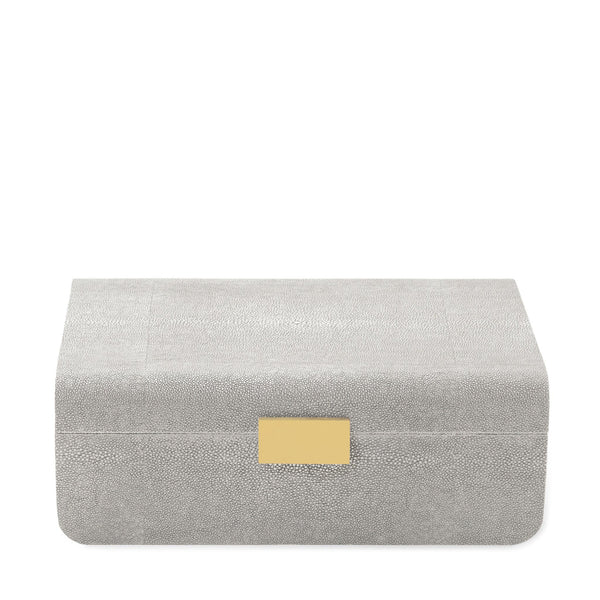 Load image into Gallery viewer, AERIN Modern Shagreen Large Jewelry Box - Dove
