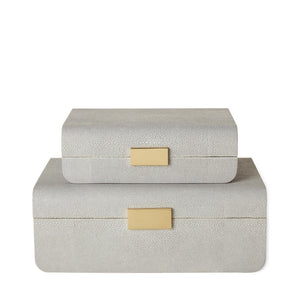 AERIN Modern Shagreen Large Jewelry Box - Dove
