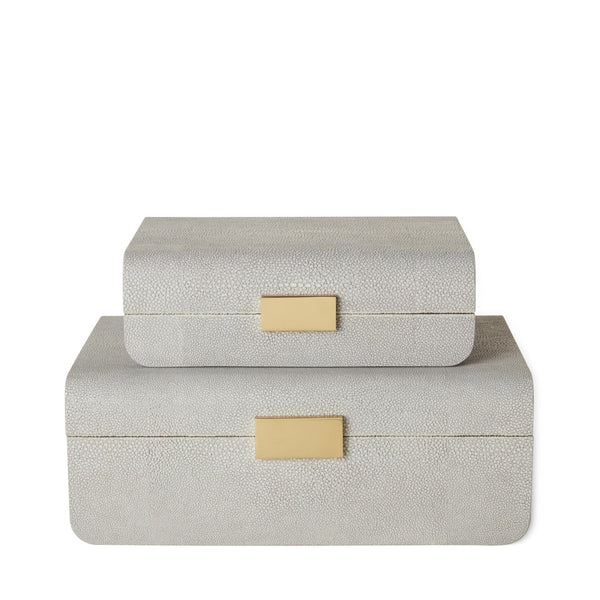 Load image into Gallery viewer, AERIN Modern Shagreen Large Jewelry Box - Dove
