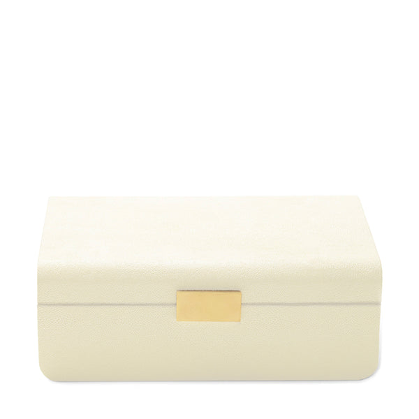 Load image into Gallery viewer, AERIN Modern Shagreen Large Jewelry Box - Cream
