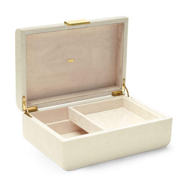 Load image into Gallery viewer, AERIN Modern Shagreen Large Jewelry Box - Cream
