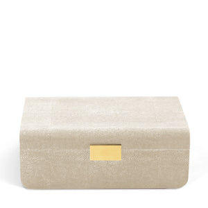 AERIN Modern Shagreen Large Jewelry Box - Wheat