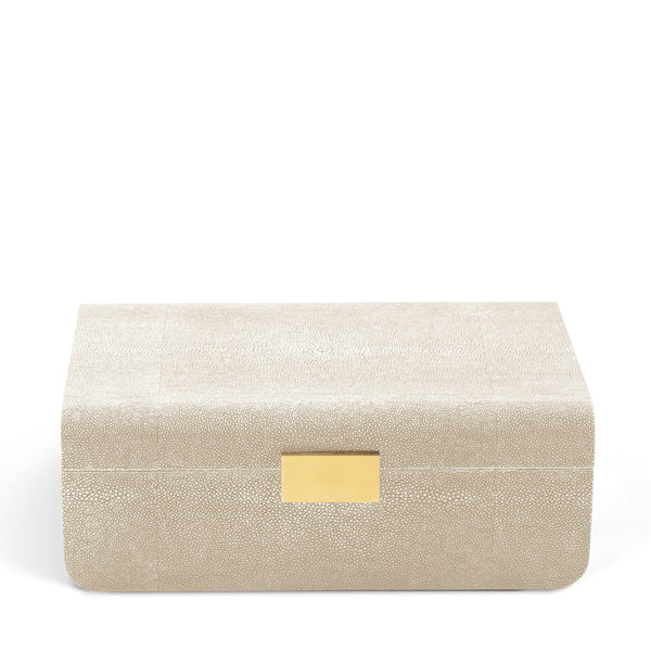 Load image into Gallery viewer, AERIN Modern Shagreen Large Jewelry Box - Wheat
