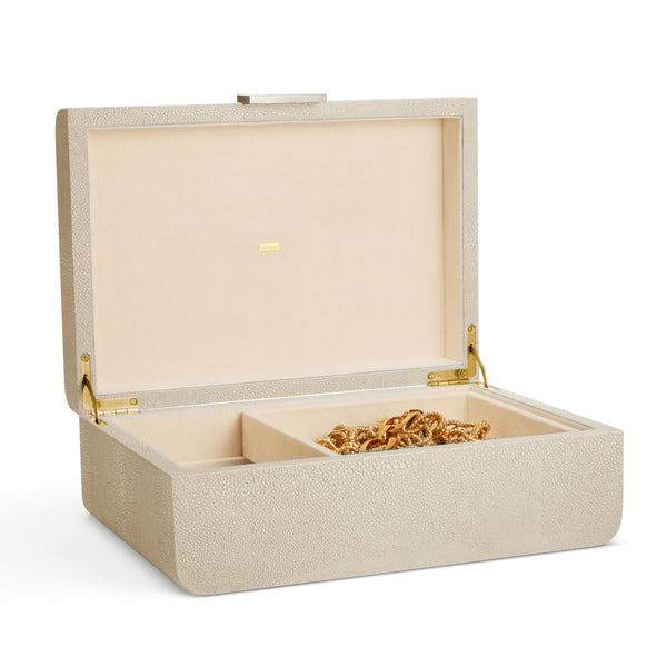 Load image into Gallery viewer, AERIN Modern Shagreen Large Jewelry Box - Wheat
