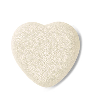 AERIN Shagreen Heart Box - Cream