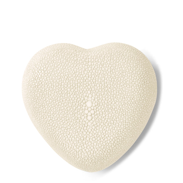 Load image into Gallery viewer, AERIN Shagreen Heart Box - Cream
