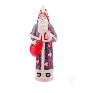 Vaillancourt Folk Art - Valentine Santa: Sealed with a Kiss Chalkware Figurine