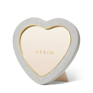 AERIN Shagreen Heart Frame - Dove
