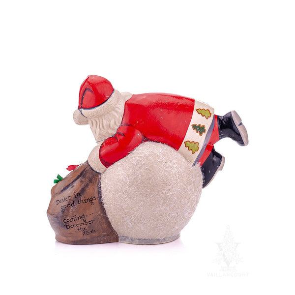 Load image into Gallery viewer, Vaillancourt Folk Art - Santa with Snowball and Teddy Chalkware Figurine
