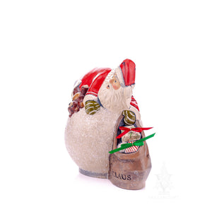 Vaillancourt Folk Art - Santa with Snowball and Teddy Chalkware Figurine