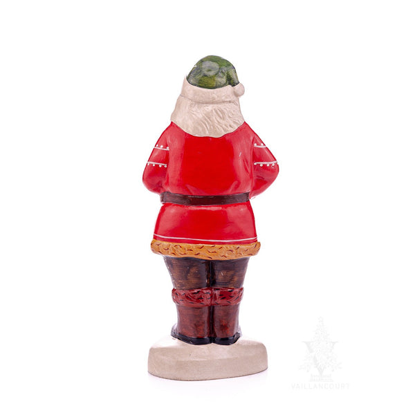 Load image into Gallery viewer, Vaillancourt Folk Art - Father Christmas with Basket of Ornament Kugels Chalkware Figurine
