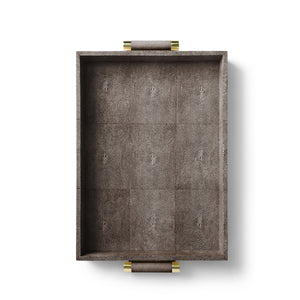 AERIN Classic Shagreen Serving Tray - Chocolate
