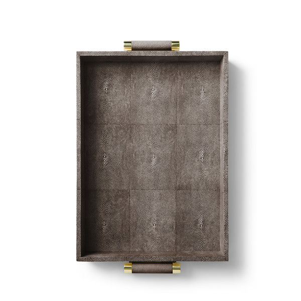 Load image into Gallery viewer, AERIN Classic Shagreen Serving Tray - Chocolate
