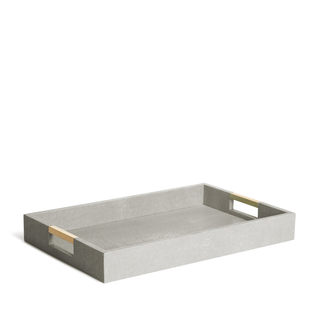AERIN Modern Shagreen Desk Tray - Dove