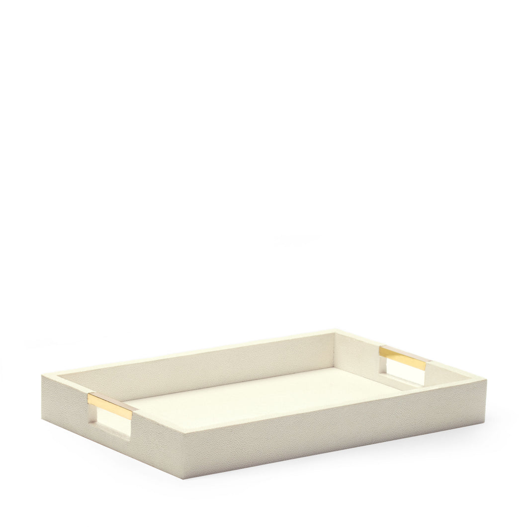 AERIN Modern Shagreen Desk Tray - Cream