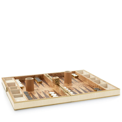 AERIN Shagreen Backgammon Set - Cream