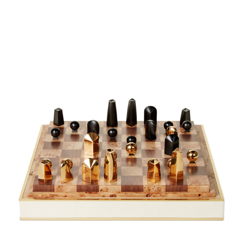 AERIN Shagreen Chess Set - Cream
