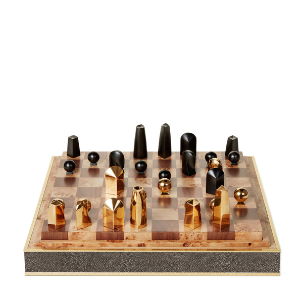 Load image into Gallery viewer, AERIN Shagreen Chess Set - Chocolate
