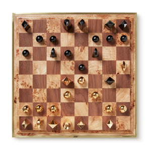 AERIN Shagreen Chess Set - Chocolate